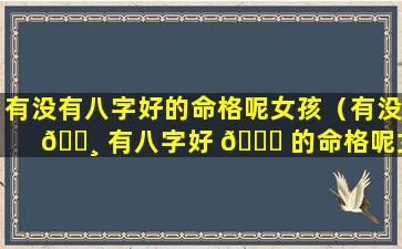 有没有八字好的命格呢女孩（有没 🌸 有八字好 🐎 的命格呢女孩名字）